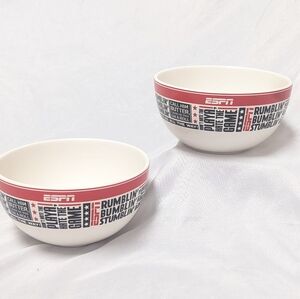 2 Espn Halmark Chris Berman Quote Ceramic Dip Bowls 5" NFL Football Super Bowl